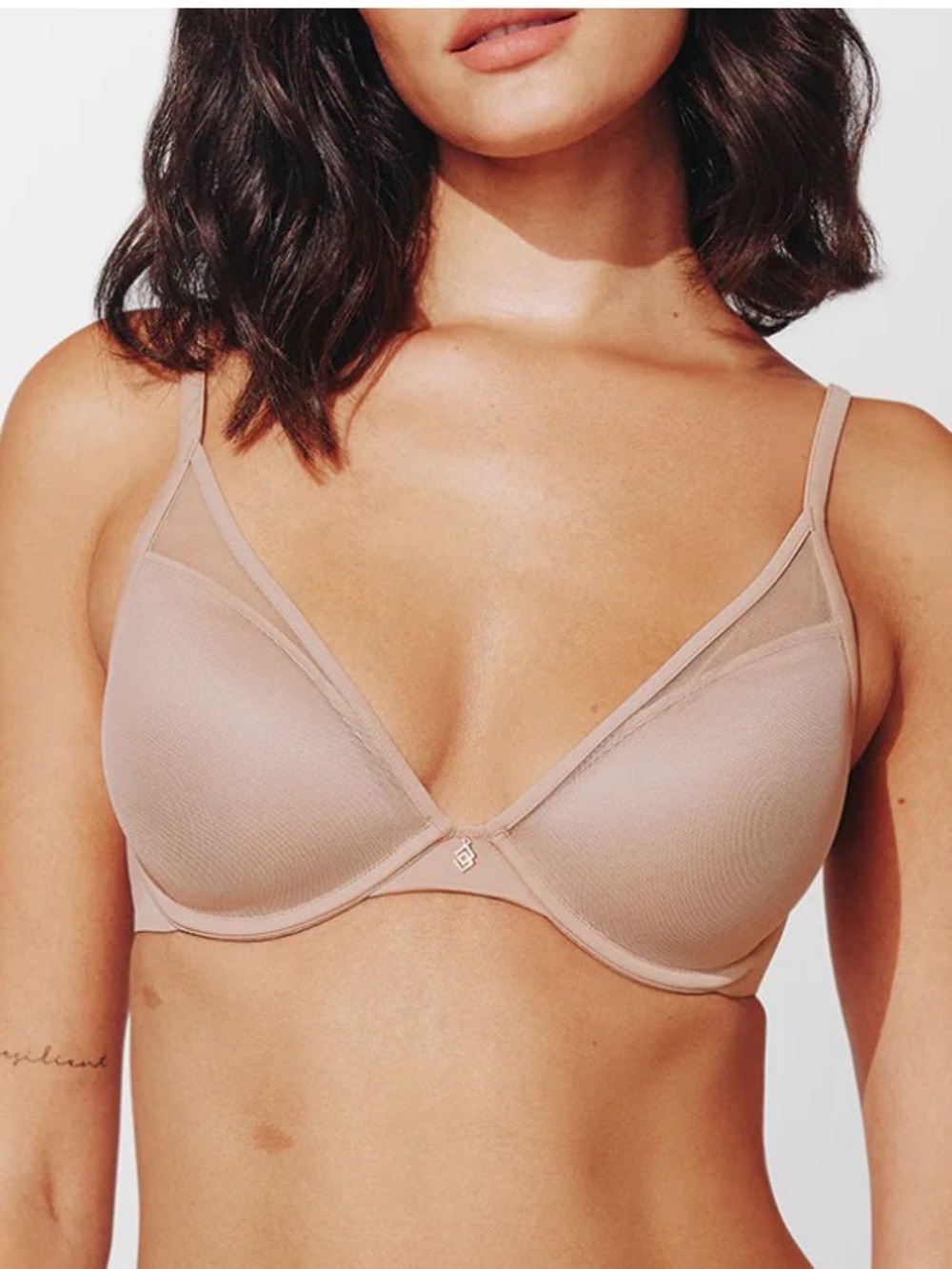 ThirdLove Classic Contour Plunge Bra Taupe Underwire T-Shirt Bra 40F
